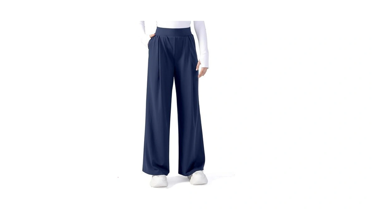 Joycatch Womens Wide Leg Yoga Dress Pants Buttery Soft High