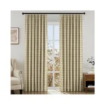 Homeideas 100% Blackout Plaid Pinch Pleated Curtains, Gingham Thermal Insulated