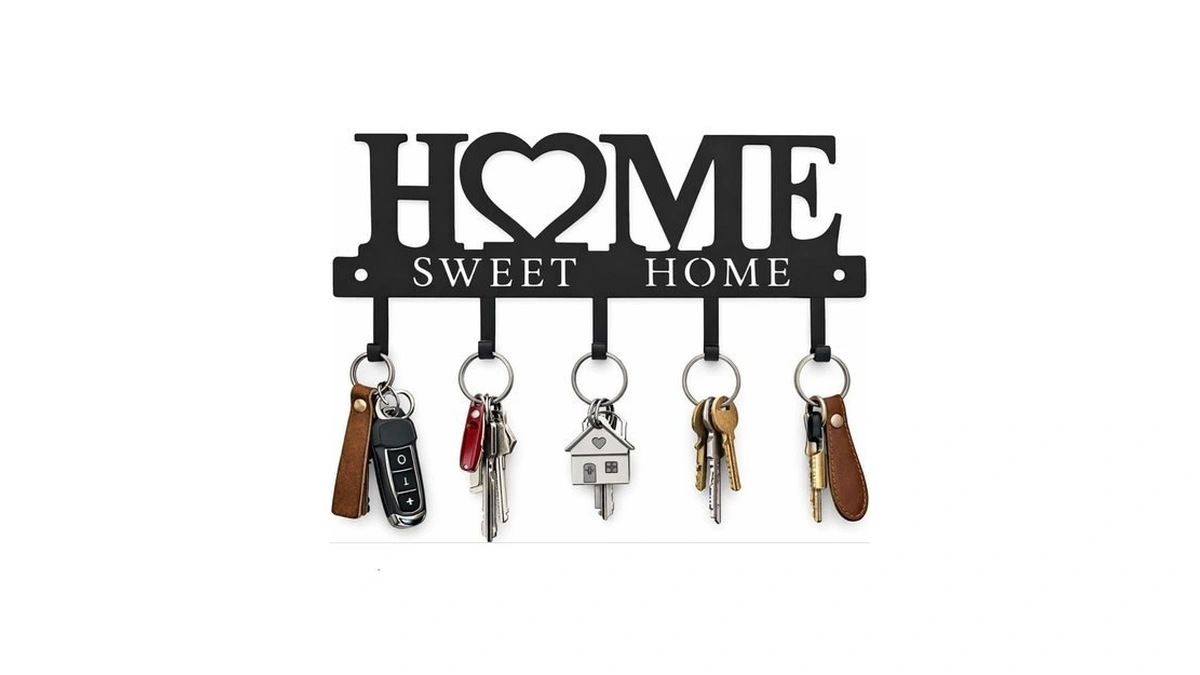 Key Holder Hooks Organizer Hanger Rack Wall Mounted Sweet Home