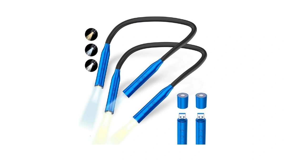 Fansitc 2 Pcs Led Neck Reading Lights, Book Light For