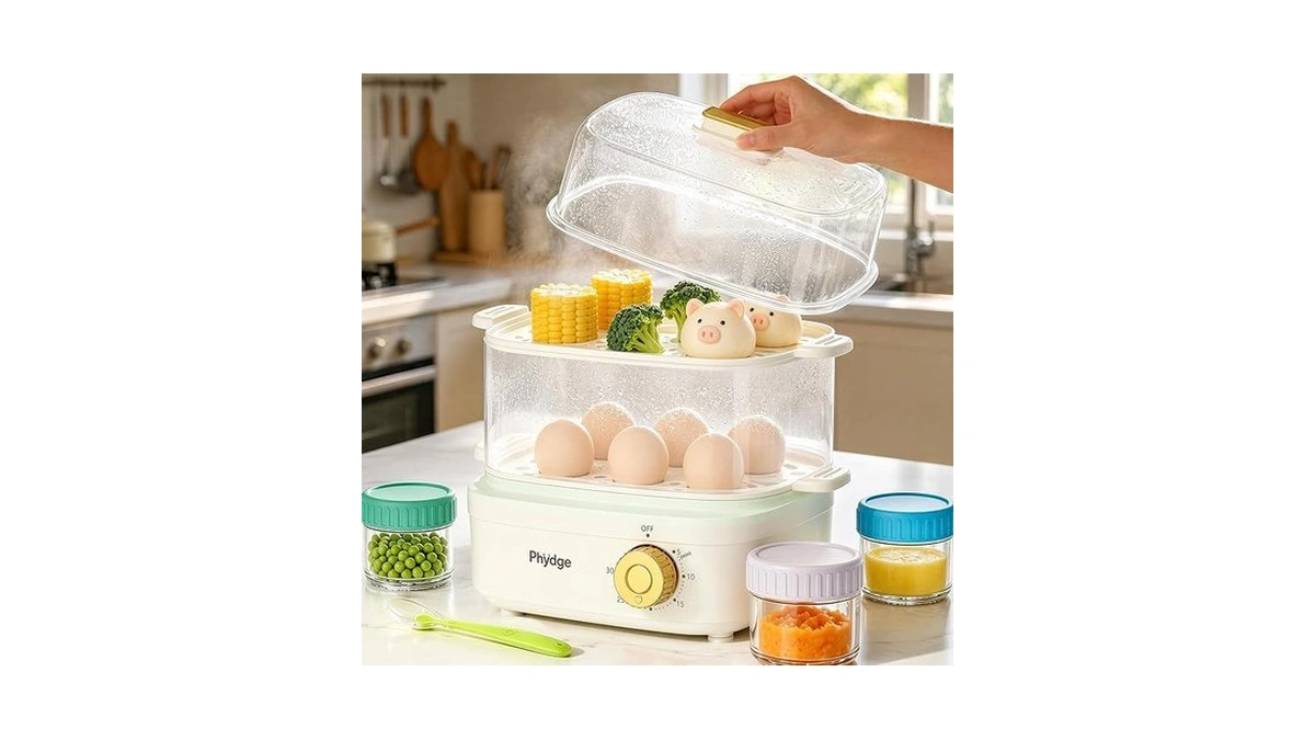 Electric Food Steamer For Cooking, 2-tier Rapid Egg Cooker, Stackable