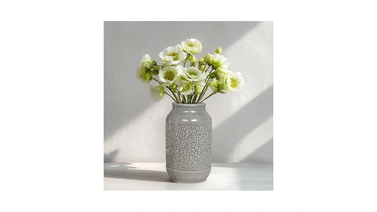Wancetang Ceramic Vase For Home Decor, 9 Inch Minimalist Decorative