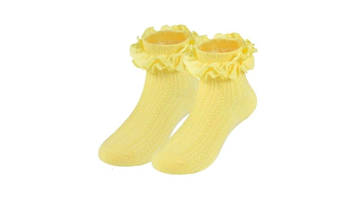 Wbzotss Toddler Girls Ruffle Socks, Newborn Girl Cotton Lace Frilly