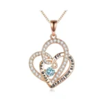 Toupop Crystal Heart Necklace For Women Forever Lover Heart Necklaces
