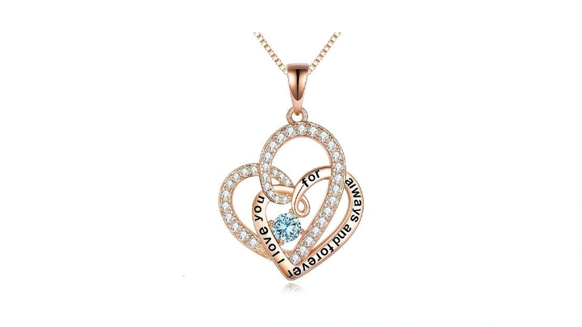 Toupop Crystal Heart Necklace For Women Forever Lover Heart Necklaces