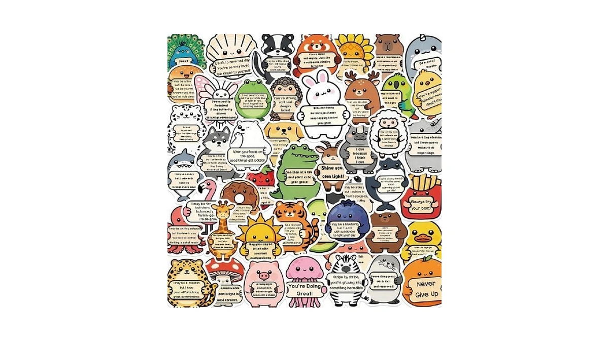 100pcs Cute Stickers For Kids, Affirmation Animal Stickers, Motivational Stickers
