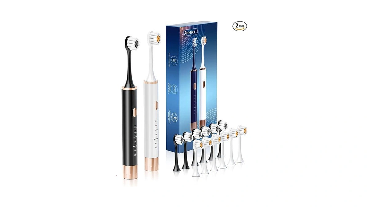 Aneebart Sonic 2 Pack Electric Toothbrush For Adults And Kids,