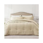 Quataly Queen Comforter Set Linen,3pcs Seersucker Lightweight Bedding Comforter For