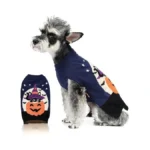 Fofos Halloween Dog Sweater Pumpkin, Acrylic Knit Dog Pullover Lightweight