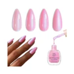 Azurebeauty Pearl Pink Nail Polish Quick Dry Shimmer Light Pink