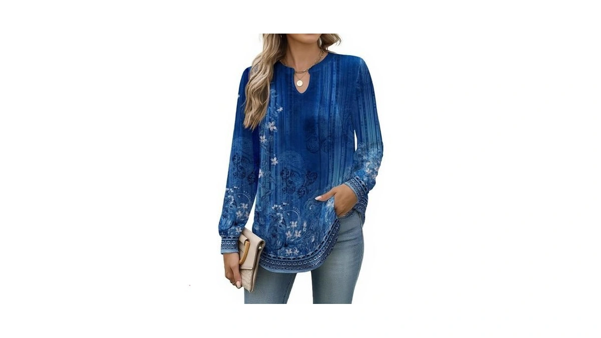 Misakia Women Long Sleeve Tunic Top Fall Fashion Dressy Casual