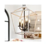 L Lohas Led Oak White Farmhouse Chandelier, Industrial 4-light Lantern