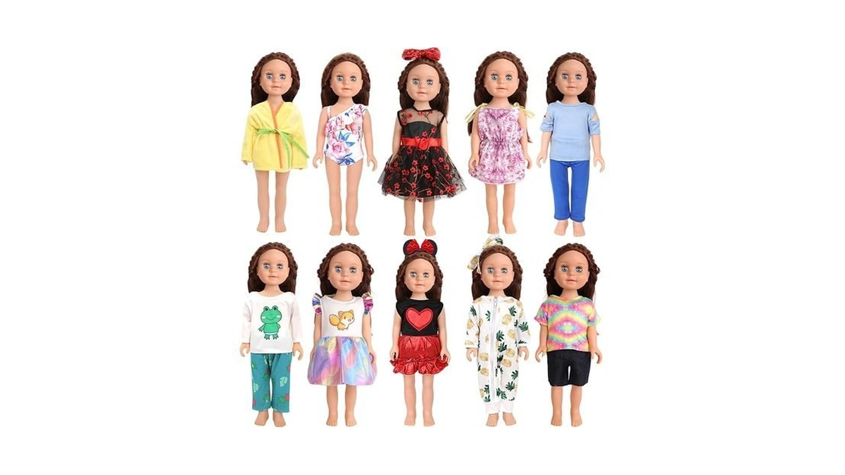 Augfrog 10 Sets Of 18 Inch American Doll Clothes, Including