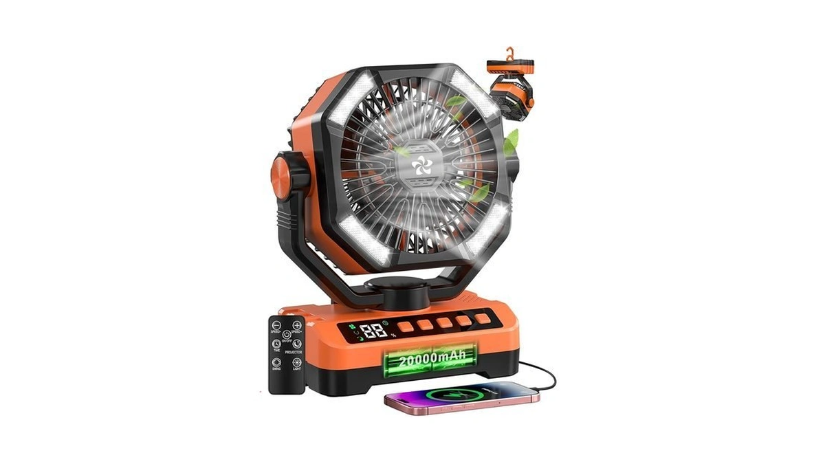 Camping Fan Battery Powered Fan - Rechargeable With Starlight, 20000mah