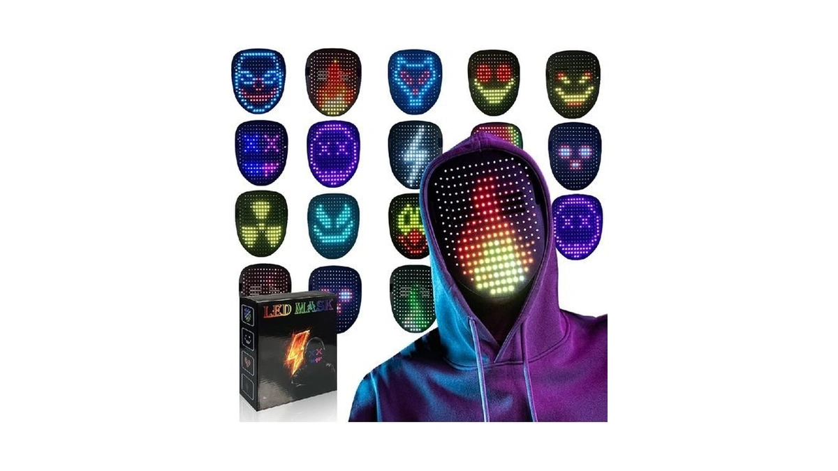 Coolguarder Led Mask With Gesture Sensing, Light Up Shining Mask