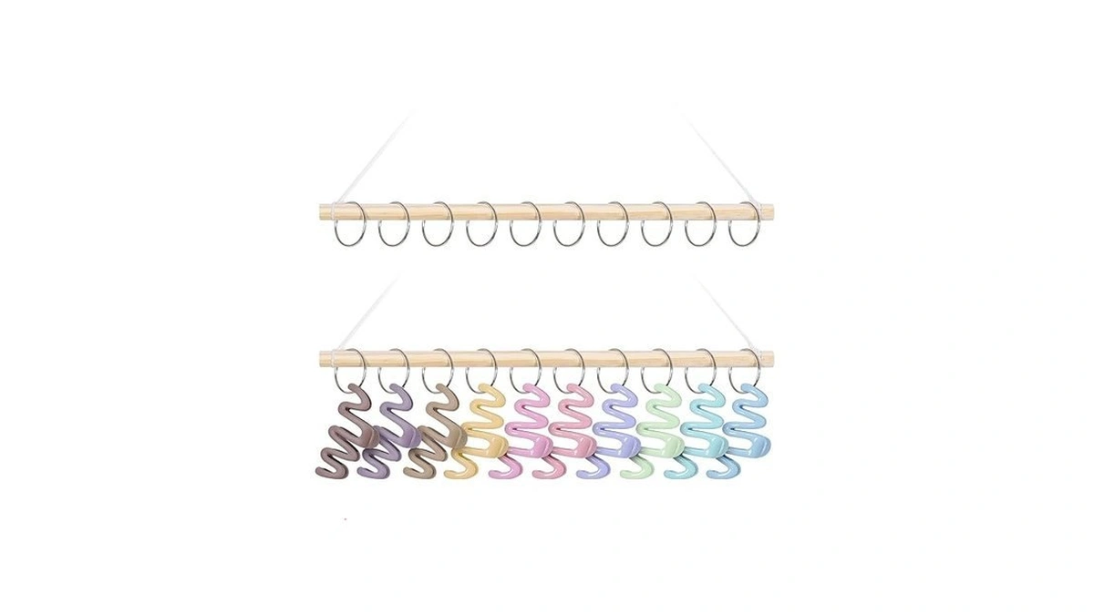 Snowstar Macrame Hair Claw Clip Organizer With10 Metal Rings,hanging Hair