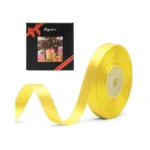 Solid Color Double Faced Yellow Satin Ribbon 3/8" X 25