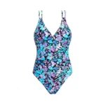Colloyes Women's One Piece Swimsuit V Neck Ruched Bathing Suits