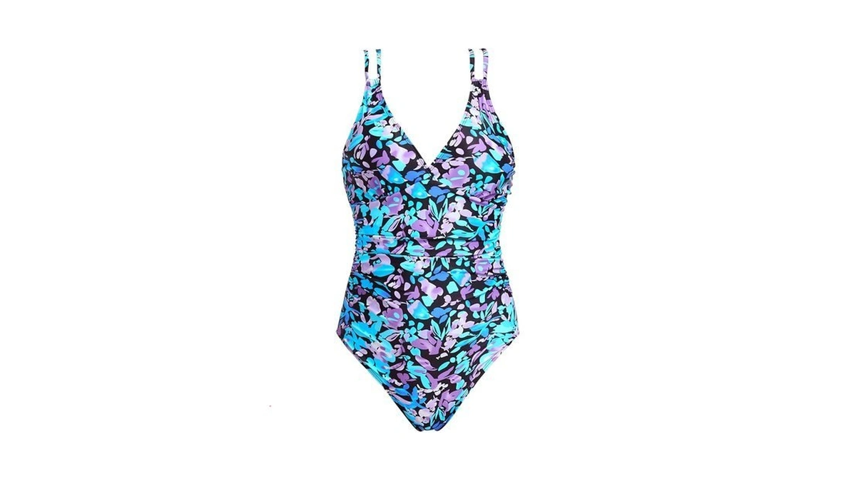 Colloyes Women's One Piece Swimsuit V Neck Ruched Bathing Suits