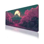 Mount Fuji Gaming Mouse Pad Torii Gate Cherry Blossom Moon