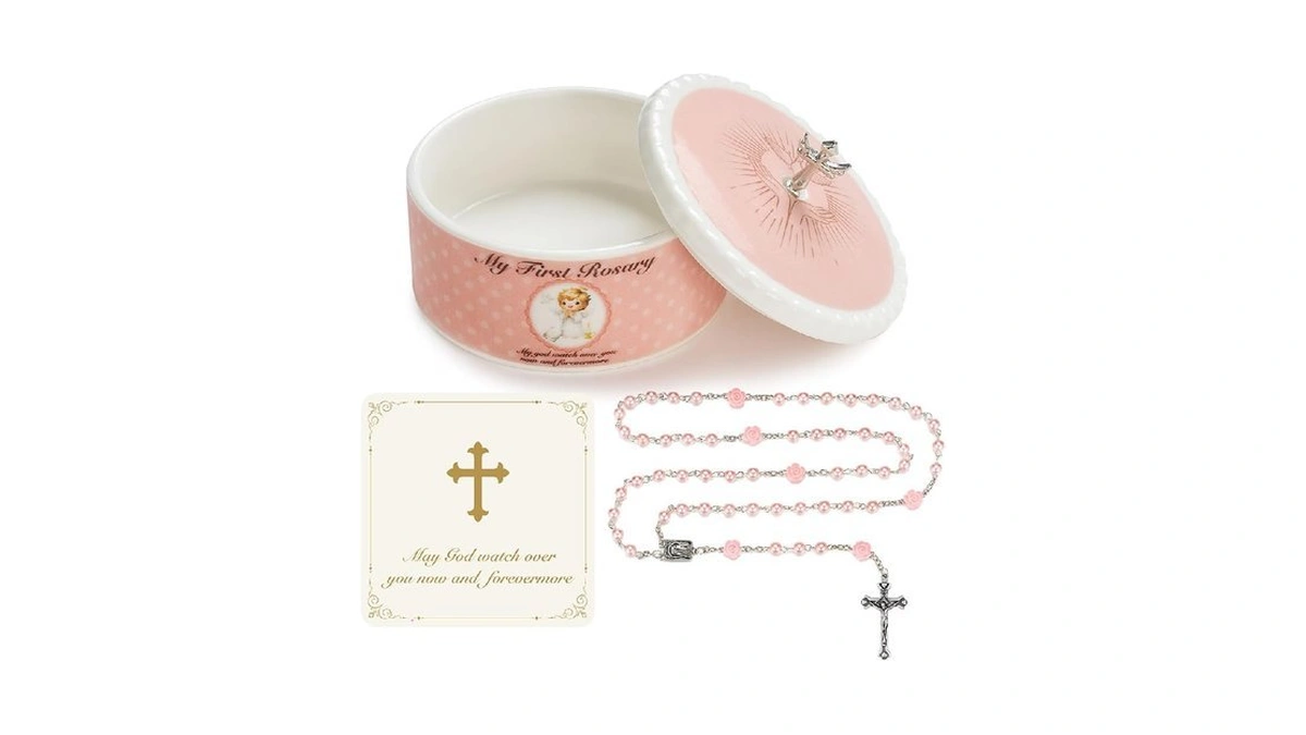 Norbu Baptism Gifts For Girl, My First Rosary With Ceramic