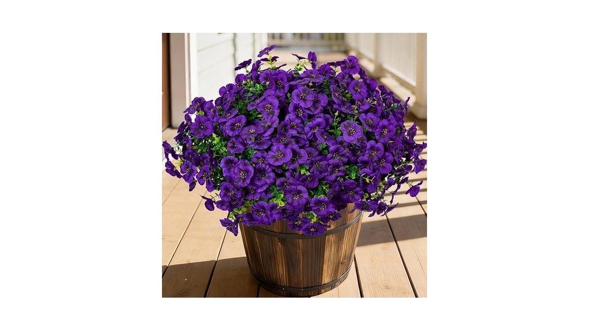 24 Pcs Artificial Fake Pansy Flowers For Outdoor,faux Silk Plants