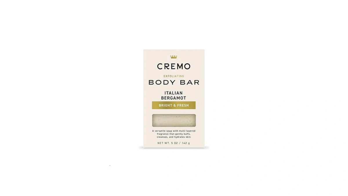 Cremo Exfoliating Body Bar For Men, Italian Bergamot Scent, Multi-layered