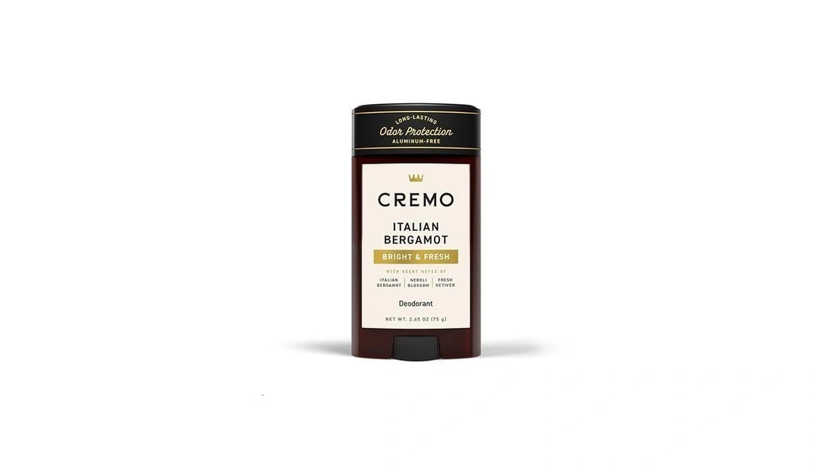 Cremo Italian Bergamot Aluminum Free Deodorant For Men, 48-hour Long