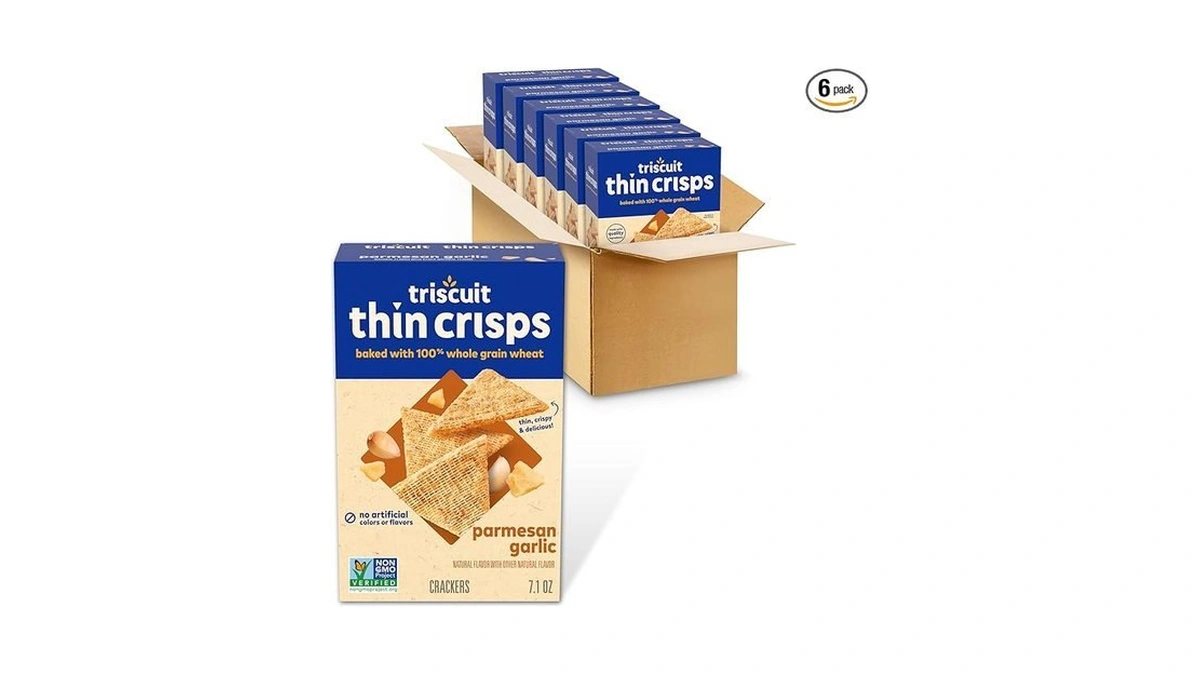 Triscuit Thin Crisps Parmesan Garlic Whole Grain Wheat Crackers, Lunch