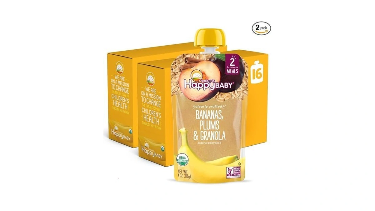 Happy Baby Organics Stage 2 Baby Food Pouches, Gluten Free,
