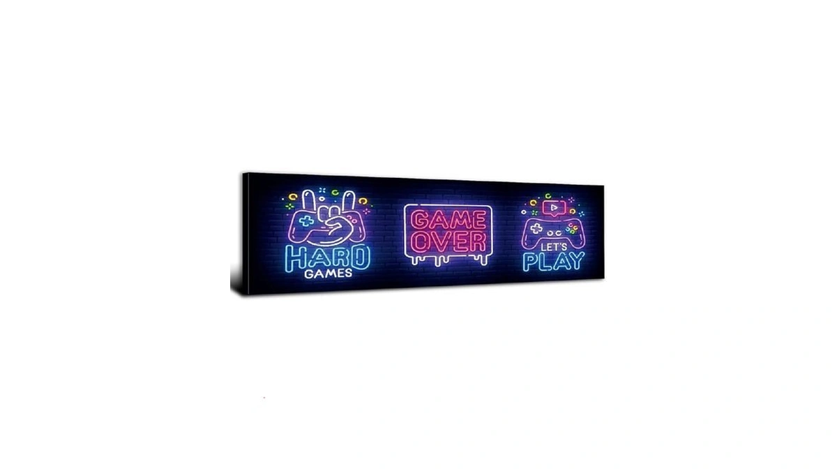 Gaming Wall Decor Cyberpunk Neon Wall Art For Boys Playroom