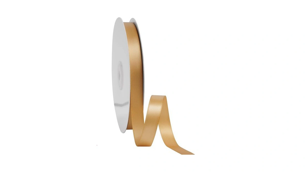 Liuyaxi Pale Gold Ribbon, 3/8" X 25 Yards, Pale Gold