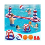 Eaglestone Inflatable Pool Float Set With Volleyball Net & Basketball