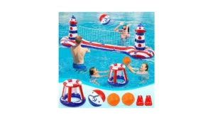 Eaglestone Inflatable Pool Float Set With Volleyball Net & Basketball