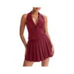 Cicy Bell Womens Summer Business Outfits V Neck Blazer Vest