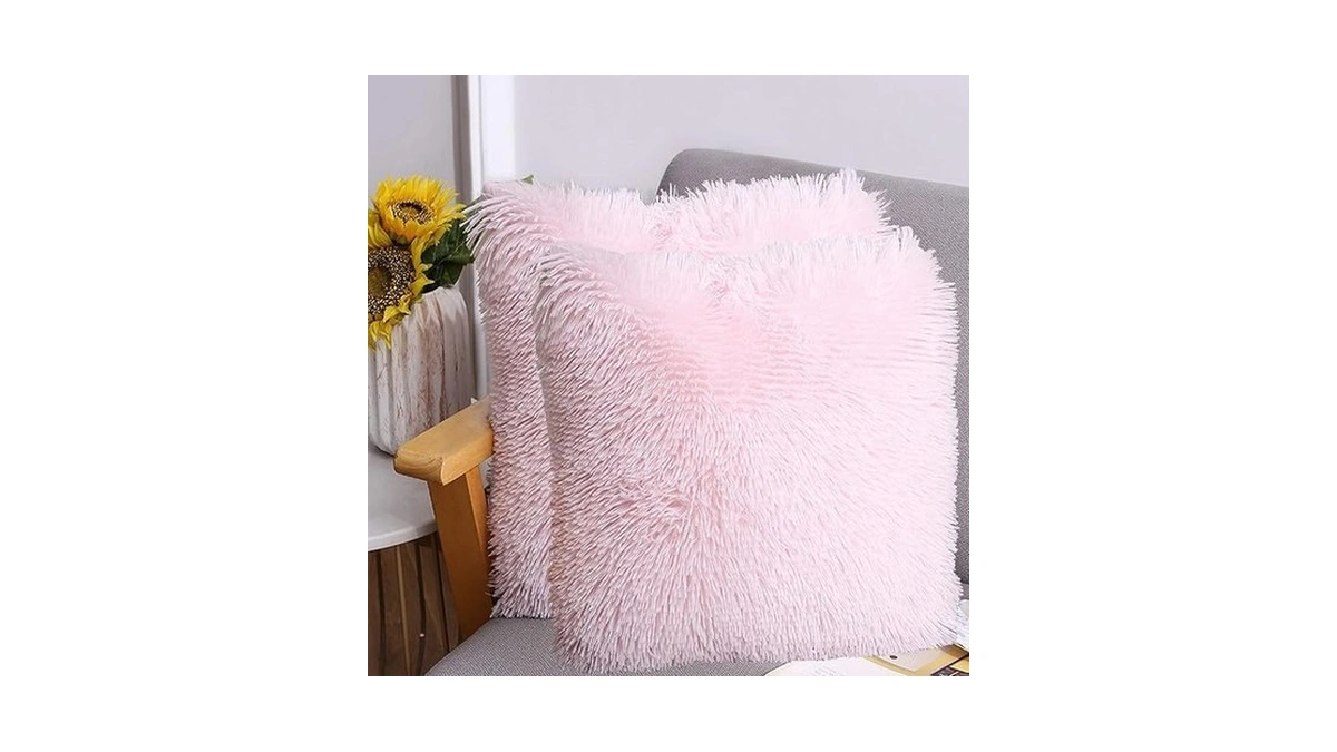 Dongchen Soft Fur Faux Fur Throw Pillow Covers Pack Of