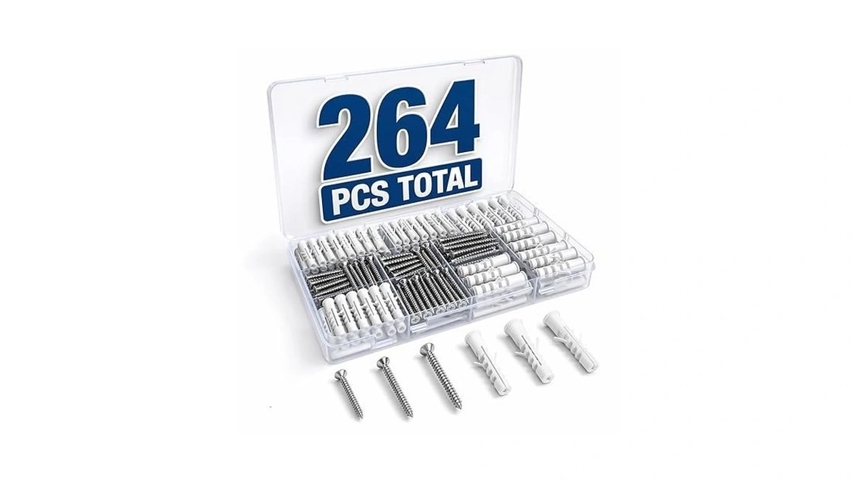 Drywall Anchors And Screws Kit – 264pcs Screws And Anchors