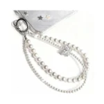 Ayssny Beaded Phone Wrist Strap, Elegant Pearl Cellphone Lanyard Chain