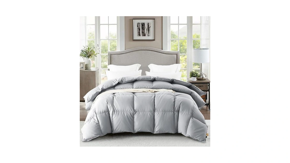 Warmkiss Queen Size Down Comforter, Luxurious All-season Duvet Insert With