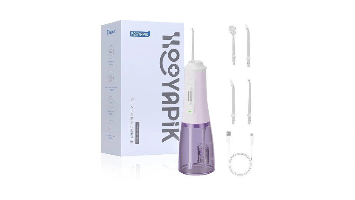 Hooyapik 300ml Long-lasting Battery Life Water Flosser Adjustable Pressure Oral