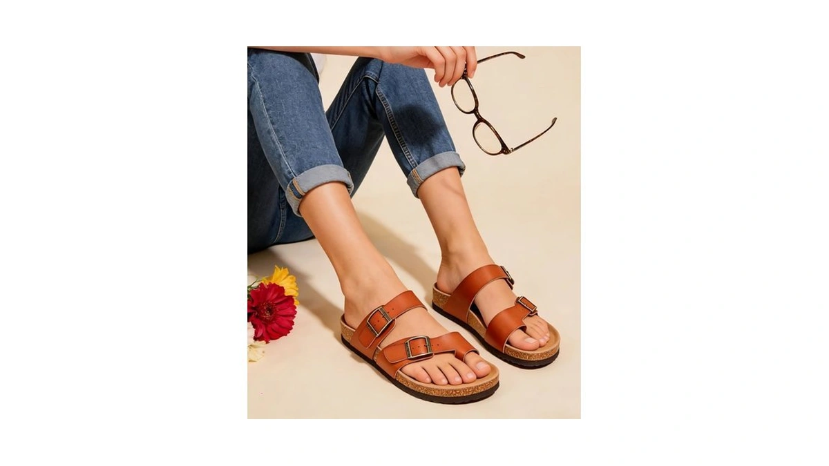 Mazeskin Genuine Arch Support Orthopedic Slide Sandals For Women With