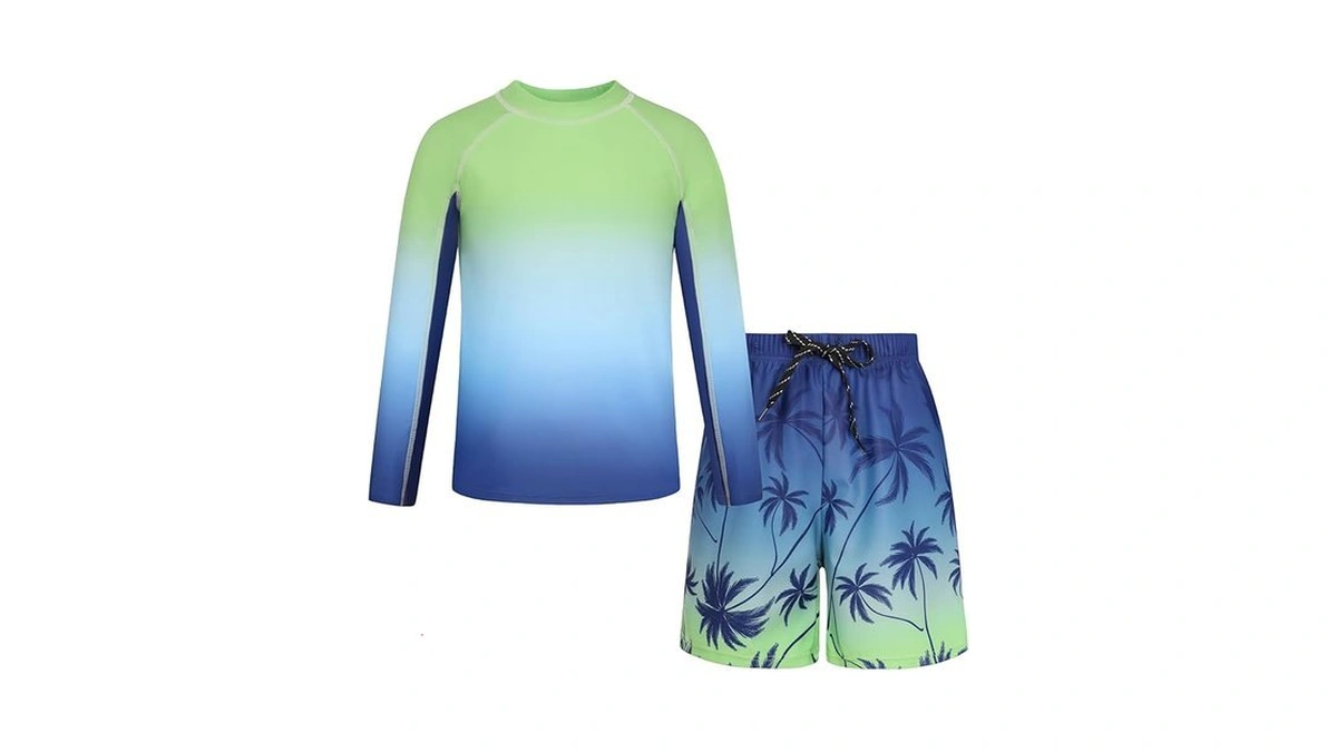 Grace Karin Boys Swim Set Two Piece Swimsuit Rash Guard
