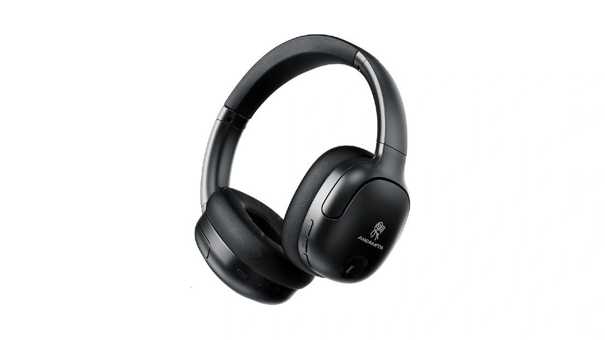 Ancamita Hybrid Active Noise Cancelling Headphones, Wireless Over Ear Bluetooth,