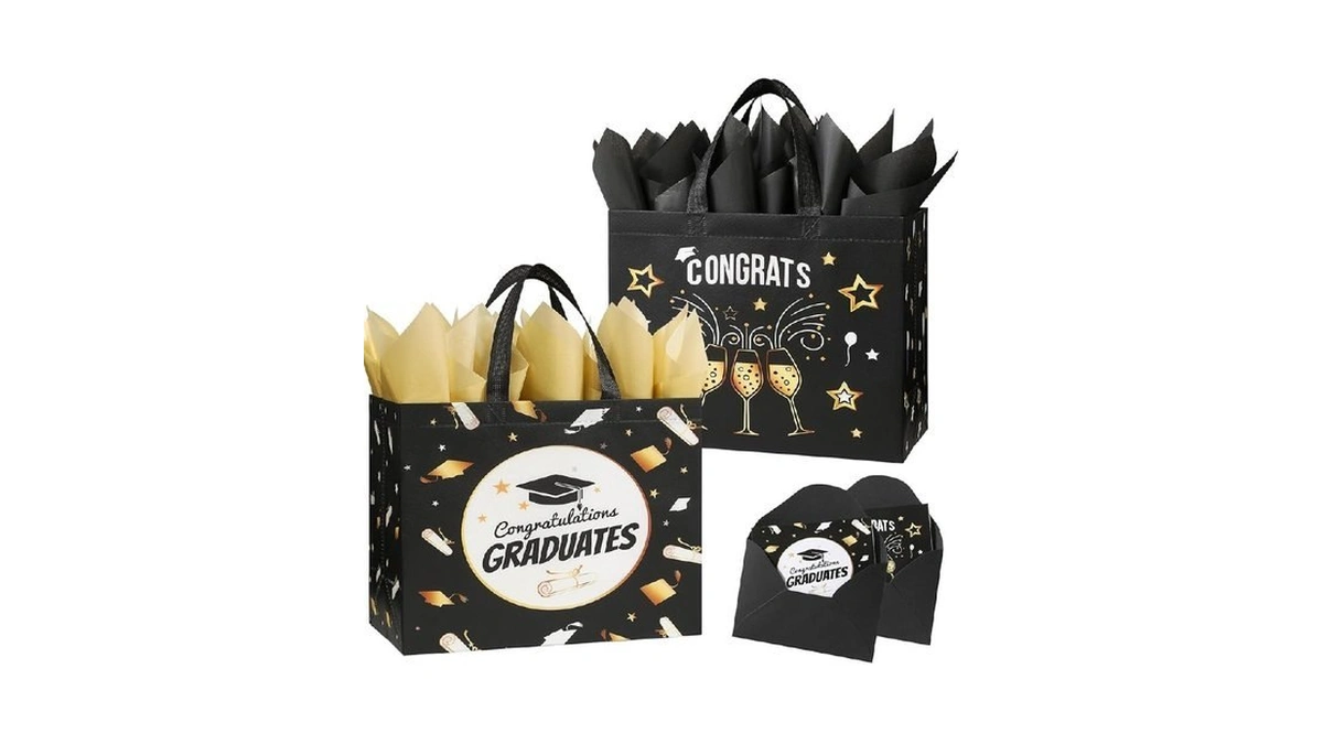 Stypop 2 Pack 13" Large Graduation Gift Bags With Tissue