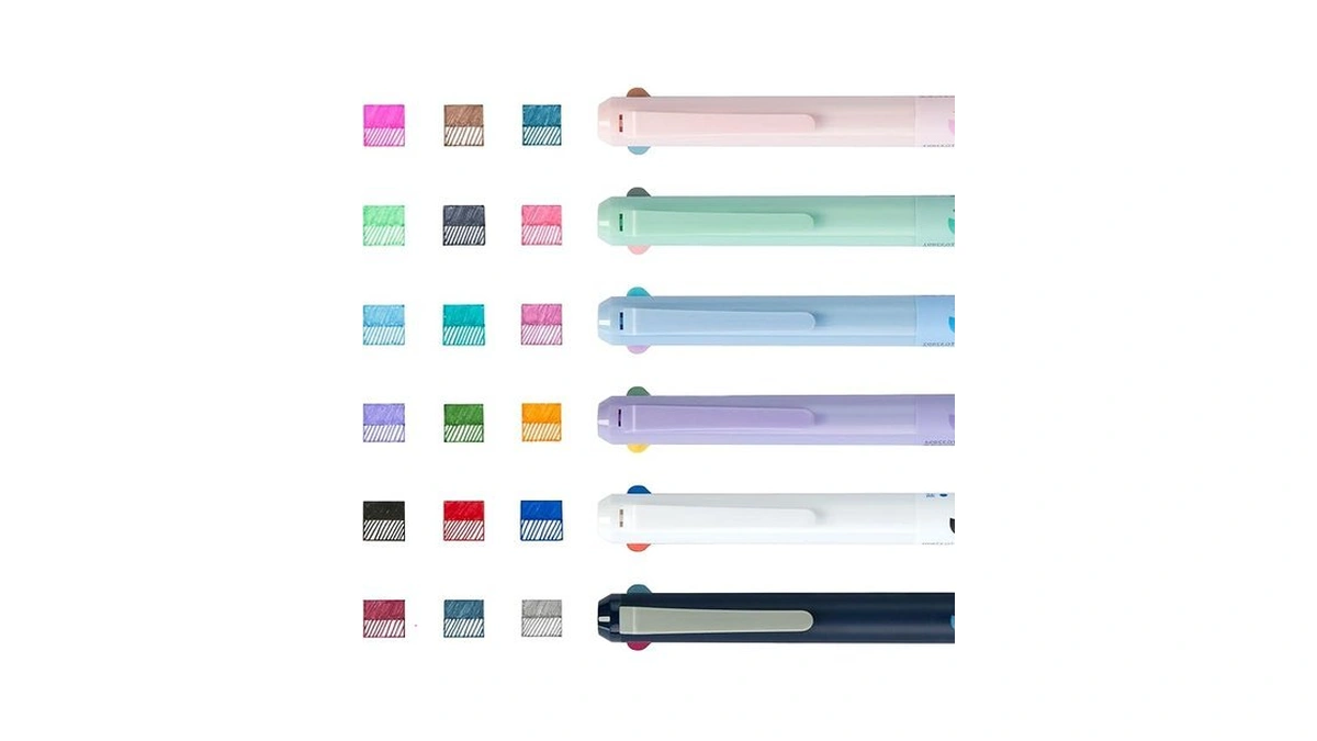 Woomer 3-in-1 Retractable Gel Pens 18 Colors - 0.5mm Fine