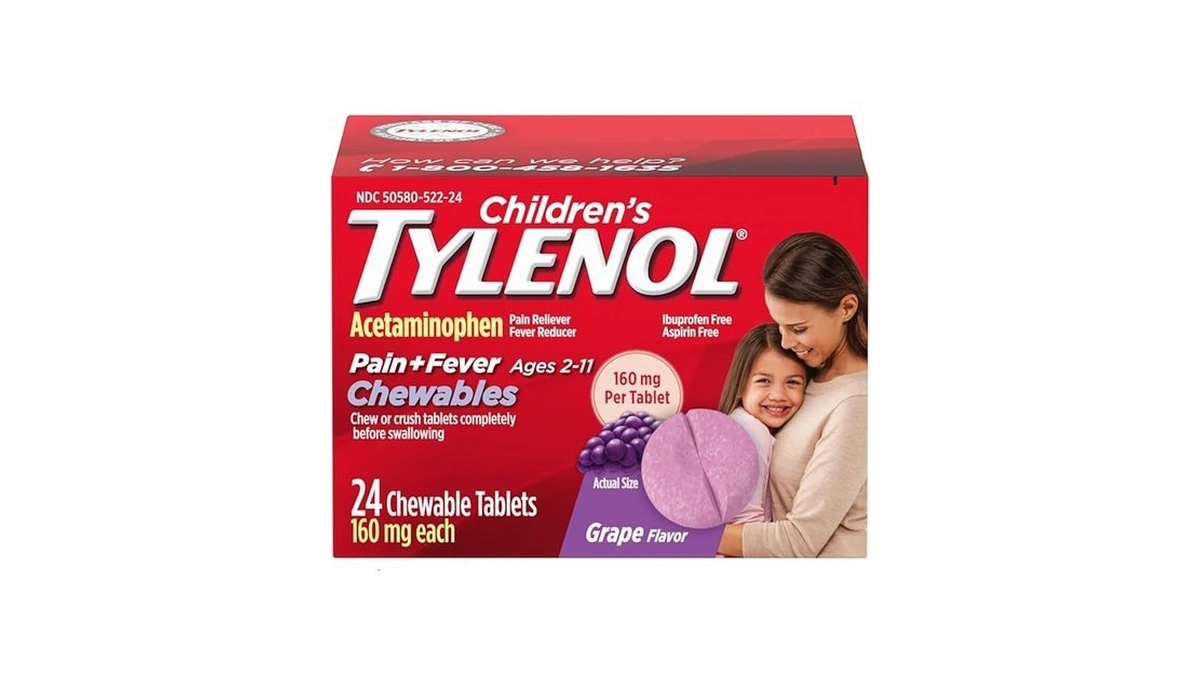 Children's Tylenol Chewables With 160 Mg Acetaminophen, Pain Reliever &