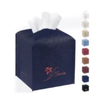 Aeobes Tissue Box Cover Square Pu Leather Tissue Holder For