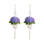 Jaxbo Macrame Plant Hangers 2 Pack Indoor Outdoor Hanging Planter