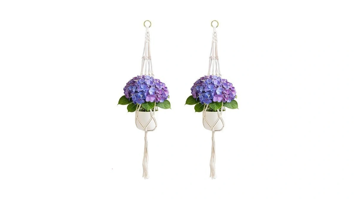 Jaxbo Macrame Plant Hangers 2 Pack Indoor Outdoor Hanging Planter