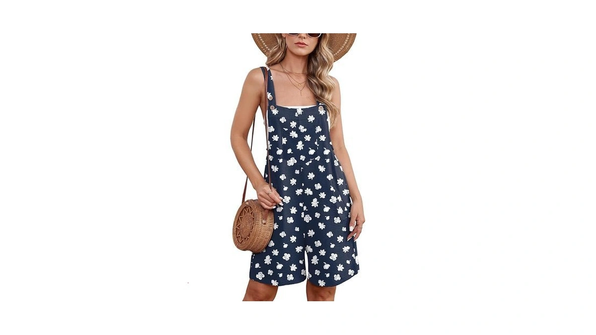 Moodclo Women's Summer Rompers Flower Bud Large Casual Adjustable Loose
